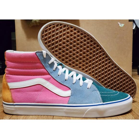 Vans Sk8-Hi Skate Shoes Sneakers Men's 12 Suede Multicolor Color Block Lace Up - Picture 1 of 9